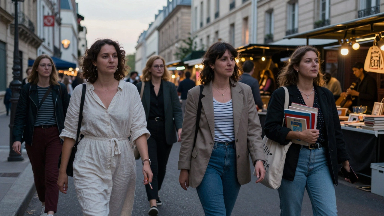 Three diverse women walking through different Paris neighborhoods, each with unique style and purpose.